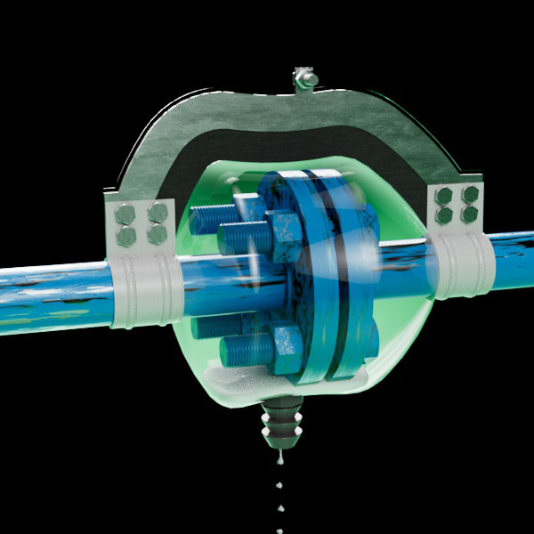 What is flange spray shield with enclosed